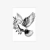Pegatina de Tatuaje Retro Paloma de la Paz, Patrón de Rama de Olivo y Pájaro, Pegatina de Tatuaje Impermeable de Brazo de Gama Alta de Nicho