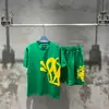 Marca de moda estilo americano SYNA WORLD Traje de manga corta estilo taladro High Street Hip Hop Ins Verano Pantalones cortos casuales para hombres y mujeres