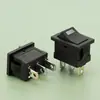 Interruptor basculante rectangular KCD1 tres patas dos ojos de gato redondos indicador 12V20A interruptor basculante de alimentación