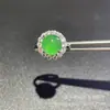 Pingente, pulseira, anel, brincos de calcedônia de gelo, calcedônia verde com banho de prata e jade incrustado, novo estilo chinês, a primeira escolha para presentear