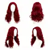 Descendants 5 Peluca Roja Heredera Estelar Peluca de Cosplay para Mujer Cabello Largo y Rizado Nuevo Producto 2026