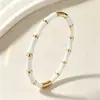 Pulsera bestseller transfronteriza de acero de titanio para mujer, lujo ligero con un toque de alta gama, pulsera de bambú con goteo de aceite, pulsera de acero inoxidable chapada en oro de 18 quilates