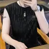 Chaleco de Hielo de Seda de Verano para Hombre Camiseta sin Mangas Delgada Transpirable de Secado Rápido Top Camiseta Deportiva sin Mangas Fitness Moderna