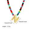 Explosiones transfronterizas de Amazon Europa y Estados Unidos collar de 26 letras acero inoxidable letra burbuja regordeta collar en inglés