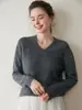Suéter de Punto Grueso Estilo Coreano Otoño e Invierno Nuevo Cuello Grande Hombros Caídos Manga Larga Suéter de Cachemir Suelto para Mujer