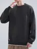 Tricô Retro Falso Duas Peças para Homens no Inverno Engrossado e Quente Gola Redonda Retro Pulôver Solto Casual Malha Base para Homens