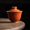 Tureen Planta Cinza Antigo, Conjunto de Chá Kung Fu Esmeralda, Tigela de Chá de Cerâmica, Tigela de Chá Doméstica Anti-Escaldante