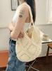2024 Novo Cross-border Amazon Seaside Ins-style Grande Capacidade Woven Bag All-match Hollow Cotton Thing Bag Beach Bag