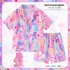 Pijama Infantil Sudeste Asiático Niñas Verano Delgado Seda de Hielo 2024 Nuevo Princesa Verano Celebridad de Internet Niñas Conjunto de Dos Piezas