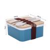 Estilo japonés bambú tapa de madera lonchera cuadrada caja de almacenamiento fresco simple oficinista estudiante microondas calentamiento Bento
