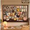 Adesivos de parede de contas de feltro, prateleira de parede sem furos para armazenamento e exibição, acessórios de decoração de fotos em quebra-cabeça, painel de fundo DIY