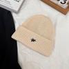 Estilo coreano simples com letra bordada de lã Chapéu outono e inverno casual quente chapéu de malha rua hip hop melão chapéu quente