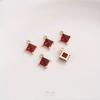 Colgante de diamante de circonita de color cuadrado con incrustaciones de oro de 14 quilates que conserva el color, joyería hecha a mano, colgante de bricolaje, pulsera, pendientes, colgante
