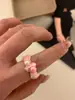 Anillo Trendy Hecho a Mano Estilo Chino Esmalte Gota de Aceite Y2K Dulce Fresco Verano Flor Colorida Mariposa Ancho