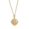 Colgante de Trébol de Cuatro Hojas Rombo Diamantado Cepillado Italiano Lujo Accesible Joyería de Alta Gama Color Oro Antiguo Accesorios para Mujeres