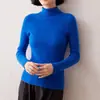 Suéter de cachemira con cuello apilado para mujer, de manga larga, ajustado, para otoño e invierno, nuevo, cómodo, agradable para la piel, combinable, cálido.