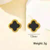 Collar Colgante Flor de la Suerte Trébol Plano para Mujer Cadena de Clavícula 18K Doble Cara Fabricante Venta al por Mayor