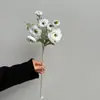 Flor de Loto Pequeña Artificial, Peonía, Camelia de Terciopelo de 7 Cabezas, Flores Falsas Accesorios de Boda, Decoración del Hogar Flor de Loto Artificial