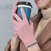 Guantes de terciopelo con forro de felpa cálidos para otoño e invierno, para mujer, pantalla táctil, para montar, para exteriores, a prueba de frío, de dedo completo, cortavientos