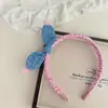 Nova Faixa de Cabelo Infantil com Laço Xadrez de Fio Tridimensional, Faixa de Cabeça, Fivela de Cabeça