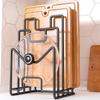 Suporte de Armazenamento para Tábua de Corte de Cozinha de Bancada Multifuncional Suporte para Tampa de Panela Suporte de Armazenamento Suporte para Colocação de Tábua de Corte Suporte Doméstico de Mesa para Tábua de Picar