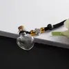 Colgante de Botella de Aceite Esencial de Perfume, Llavero de Botella de los Deseos, Tapón de Corcho en Forma de Corazón, Botella Pequeña de Vidrio, Colgante para Bolso, Cuerda Trenzada