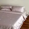 Luxo Leve Inicial Algodão Macio Contagem 100 Algodão de Fibra Longa Jacquard Bordado 100% Algodão Conjunto de Quatro Peças Lençol de Cama Puro Capa de Edredom Roupa de Cama 4
