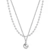 Joyas de Venta Caliente Transfronterizas Europeas y Americanas Cadena de Perlas Simple Hecha a Mano Collar con Colgante de Perla Gota de Agua para Mujeres A-0034