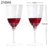 Copa de Champán Desechable de Plástico de 210ml Copa de Vino Tinto Copa de Vino Transparente Plástico Engrosado