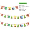 Bandera de papel de Navidad creativa bandera de color banderín de cadena flor banner de dibujos animados de Navidad decoración de tienda