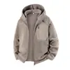 81826588 Chaqueta polar unisex en gris roca, azul brumoso, negro oscuro y verde guisante para invierno y primavera