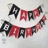 Bandera de cumpleaños con tiras feliz cumpleaños banner letras doradas bandera de tiras cola de pez decoración banner suministros para diseño de fiesta