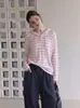 Camiseta de manga larga con capucha y rayas para protección solar para mujer, chaqueta de verano corta de seda helada para mujeres menudas, camisa fina para aire acondicionado