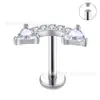 Titanio G23 Diamante Diente Interno Uñas de Labio Pequeñas Siete Pequeños Diamantes Uñas de Labio Uñas del Cartílago de la Oreja F136 Fabricante Más Vendido en Amazon