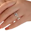 Anillo Anti-Moissanita con Diseño Hueco de Gota de Rocío, Sensación de Alta Gama, Lujo de Nicho, Completamente Incrustado de Diamantes, Anillo Chapado en Oro Blanco, Venta Directa del Fabricante