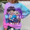 Grupo Cazador de Brujas K-Pop Patrón 3D Impresión Transfronterizo Nuevo Suéter Casual para Mujer Cuello Redondo Sudadera Venta Directa de Fábrica