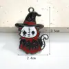 Cabeza de calabaza de gato negro transfronteriza original calavera de Halloween accesorios hechos a mano DIY componentes de joyería DIY de aleación esmaltada