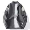 428 Plano de Moda Tendencia Color Block Clásico Cuello Alto Cárdigan Tejido Gris Oscuro Gris Claro Negro En Stock Pedido Completo