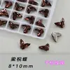 Lote Inteiro de Brilhantes Ornamentos de Diamante Imitação Chineses com Formato Especial e Base Pontiaguda para Nail Art de Alta Qualidade K9 Rosa Seco Multifacetado Formato de Ninho de Pássaro