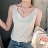 Camisola Blanca para Mujer 2026 Verano Nuevo Traje de Satén Capa Interior Top Camisola Chaleco Exterior