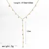 Colar transfronteiriço de luxo leve em aço inoxidável cravejado de diamantes, corrente de clavícula multicamadas em ouro 18k, corrente em forma de Y, joia que não desbota