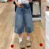 Calça Jeans Cropped Wide-Leg Vintage para Mulheres, Novo Estilo de Verão, Tamanhos Grandes, Adequada para Corpo em Formato de Pera, Caimento Solto, Calça Reta Emagrecedora