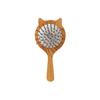 Peine de masaje con cojín de aire de gato de dibujos animados para niñas, peine de maquillaje, peine de cojín de aire de bambú, peine para cabello rizado