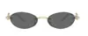 Moda Nuevas Gafas de Sol de Lujo con Diamantes para Mujer Gafas Ovaladas Sin Marco de Gama Alta Estilo Callejero Gafas de Moda 5007