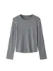 Camiseta Básica de Lana Lyocell para Mujer 2026 Otoño/Invierno Nueva Moda Adelgazante de Manga Larga con Diseño Tridimensional