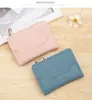 Nueva Cartera Corta para Mujer - Estilo Coreano, Patchwork de Rayas Simples, Botón a Presión, Portatarjetas de Piel Suave, Billetera con Cremallera para Monedas