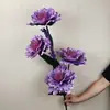 Venda Direta de Fábrica Estilo Europeu Peônia Única Brilhante Floral de Chão para Hall de Hotel Decoração de Interior Residencial