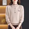 Nuevo suéter de punto holgado estilo coreano para otoño e invierno 2026 para mujeres de mediana edad y mayores, suéter de punto adelgazante, suéter de moda para mujeres