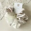 2026 Novo Scrunchie Patchwork de Cetim e Organza com Strass para Rabo de Cavalo Coque de Primavera e Verão Elástico de Cabelo Acessório de Cabelo