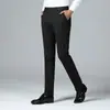 Pantalones casuales de negocios para hombre para primavera, otoño e invierno, pantalones ajustados estilo coreano que hacen que las piernas se vean más largas, alta elasticidad, resistentes a las arrugas y fáciles de mantener